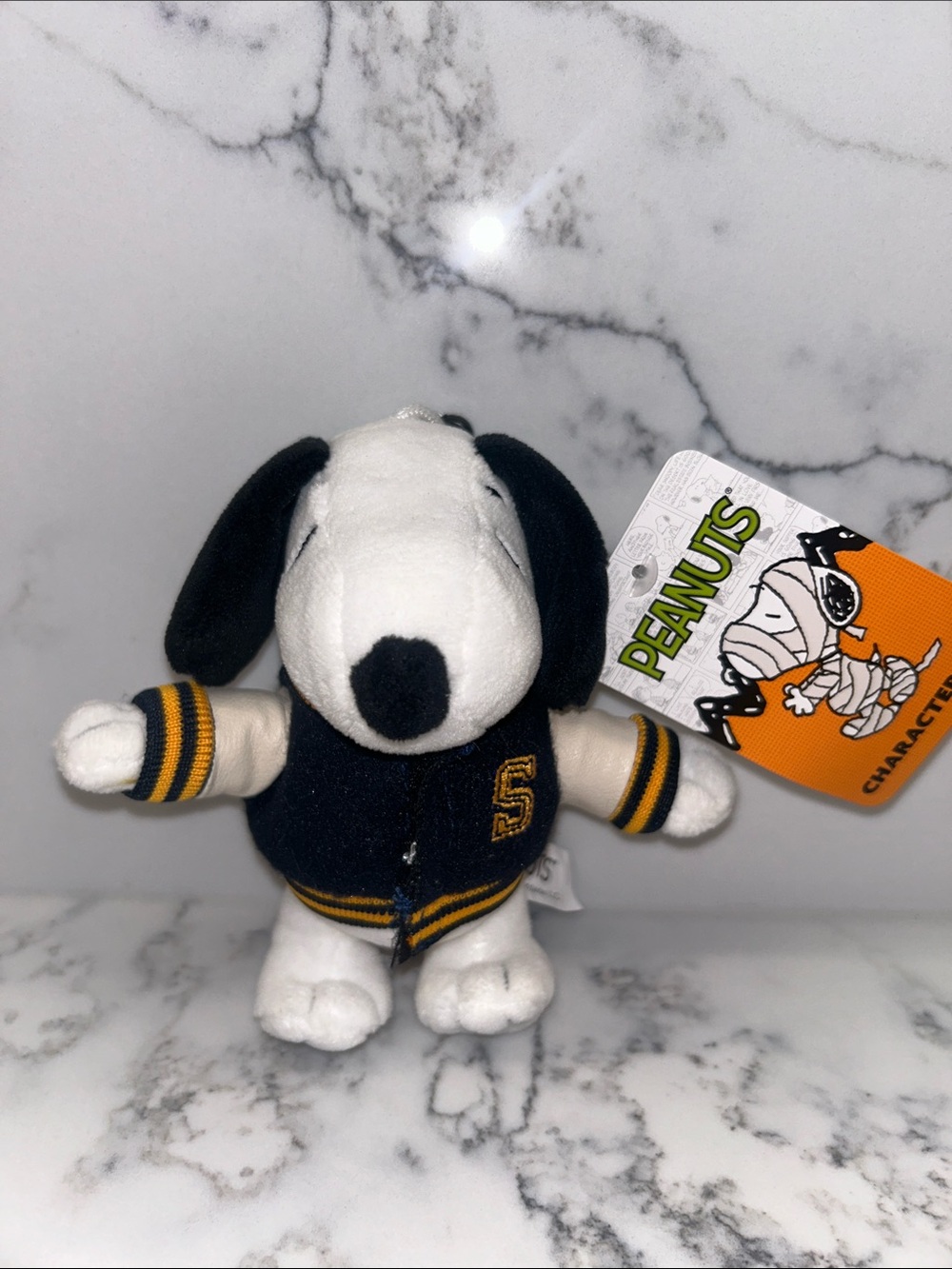 Peanuts Snoopy Halloween Varsity Jacket Keychain Plush Clip